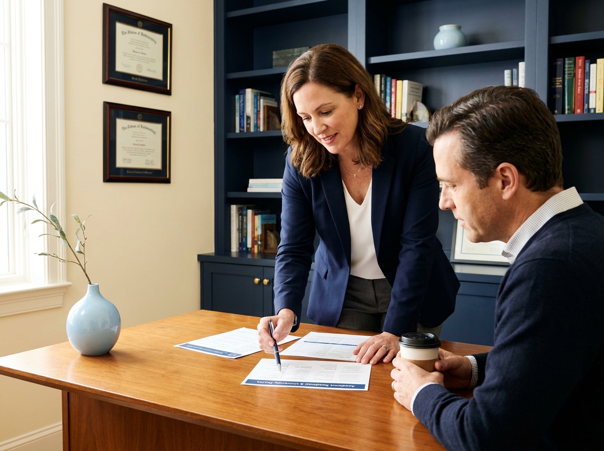 Admissions strategist with a parent